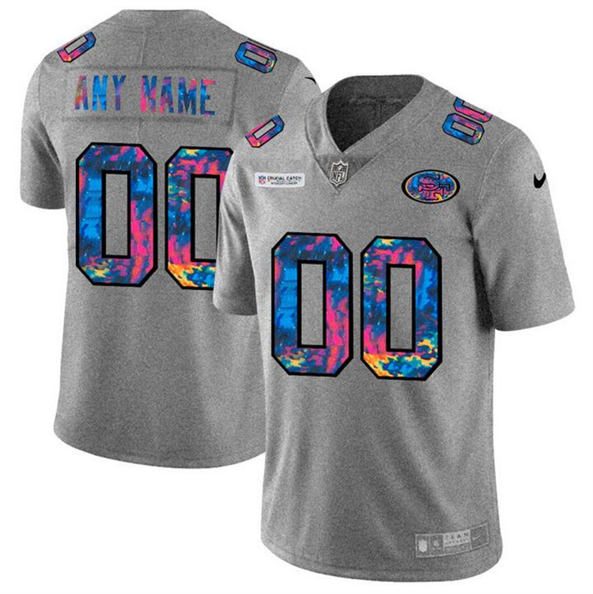 Youth Grey San Francisco 49ers ACTIVE PLAYER Custom 2020 Crucial Catch Limited Stitched Jersey